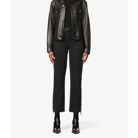 NEW J Brand Jules Chain Embellished Black Jeans - Picture 3 of 8